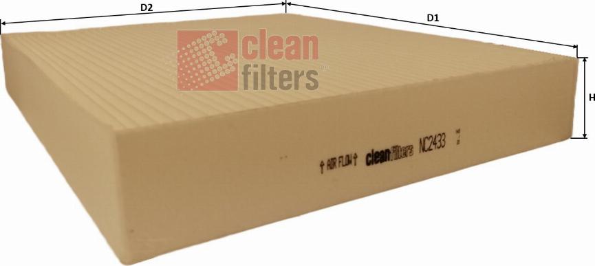 Clean Filters NC2433 - Фильтр воздуха в салоне autospares.lv