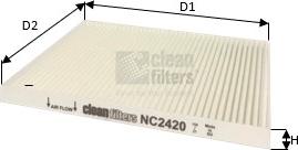Clean Filters NC2420 - Фильтр воздуха в салоне autospares.lv