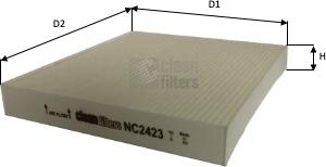 Clean Filters NC2423 - Фильтр воздуха в салоне autospares.lv