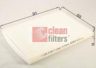 Clean Filters NC2012 - Фильтр воздуха в салоне autospares.lv