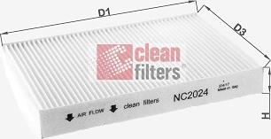 Clean Filters NC2024 - Фильтр воздуха в салоне autospares.lv