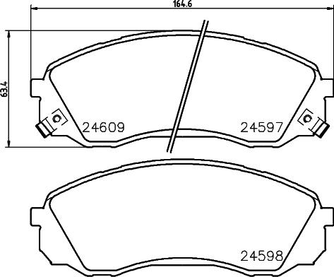 Magneti Marelli 600000096560 - Тормозные колодки, дисковые, комплект autospares.lv