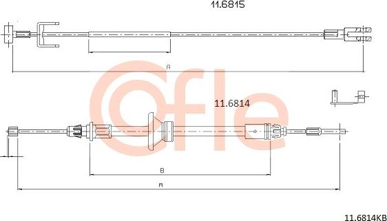 Cofle 92.11.6814KB - Тросик, cтояночный тормоз autospares.lv