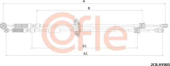 Cofle 92.2CB.HY001 - Трос, наконечник, ступенчатая коробка передач autospares.lv