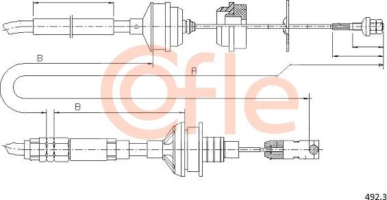 Cofle 492.3 - Трос, управление сцеплением autospares.lv