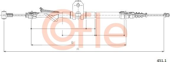 Cofle 451.1 - Тросик, cтояночный тормоз autospares.lv