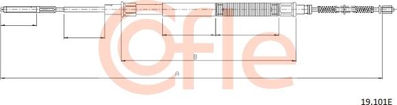 Cofle 19.101E - Тросик, cтояночный тормоз autospares.lv