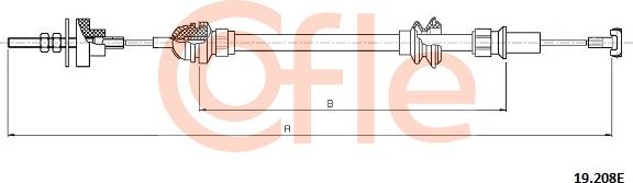 Cofle 19.208E - Трос, управление сцеплением autospares.lv