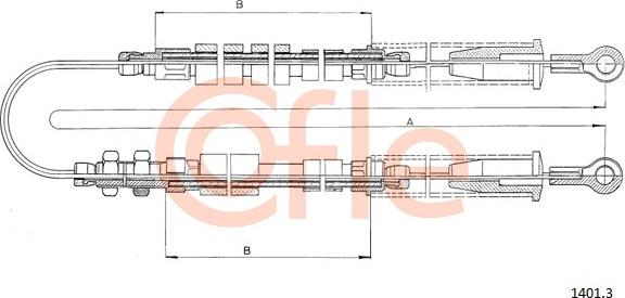 Cofle 1401.3 - Тросик, cтояночный тормоз autospares.lv