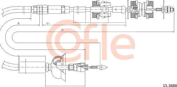 Cofle 15.3686 - Трос, управление сцеплением autospares.lv