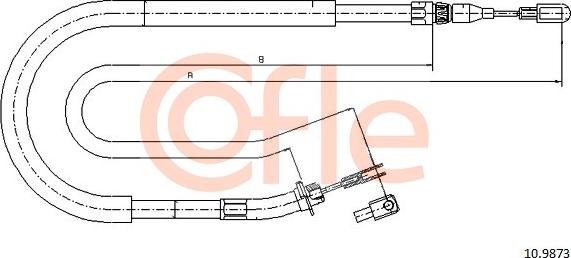 Cofle 10.9873 - Тросик, cтояночный тормоз autospares.lv