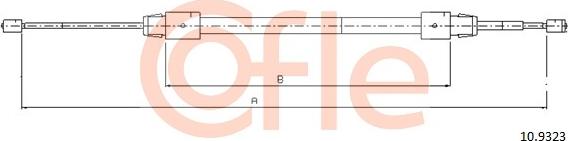 Cofle 10.9323 - Тросик, cтояночный тормоз autospares.lv