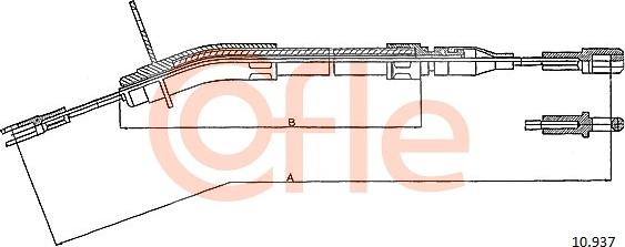 Cofle 10.937 - Тросик, cтояночный тормоз autospares.lv