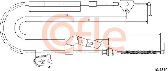 Cofle 10.4510 - Тросик, cтояночный тормоз autospares.lv