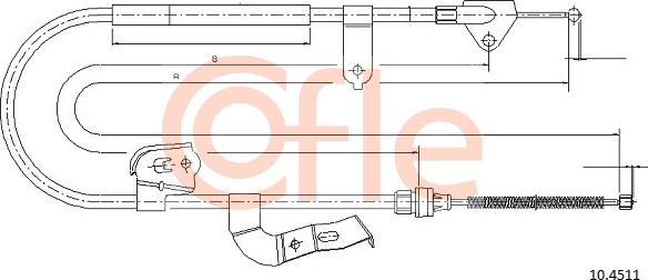 Cofle 10.4511 - Тросик, cтояночный тормоз autospares.lv