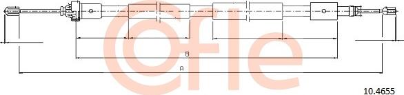 Cofle 10.4655 - Тросик, cтояночный тормоз autospares.lv