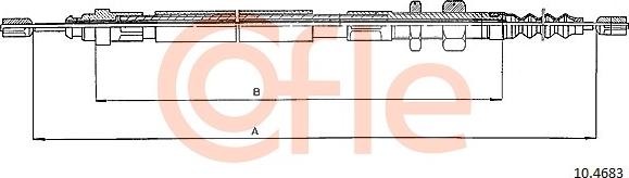 Cofle 10.4683 - Тросик, cтояночный тормоз autospares.lv