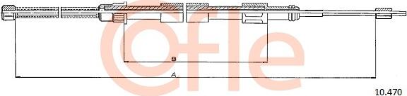 Cofle 10.470 - Тросик, cтояночный тормоз autospares.lv