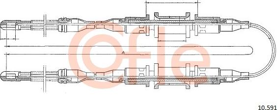 Cofle 10.591 - Тросик, cтояночный тормоз autospares.lv