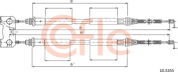 Cofle 10.5355 - Тросик, cтояночный тормоз autospares.lv