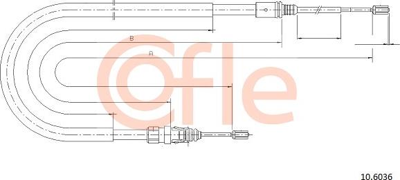 Cofle 10.6036 - Тросик, cтояночный тормоз autospares.lv