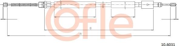 Cofle 10.6031 - Тросик, cтояночный тормоз autospares.lv