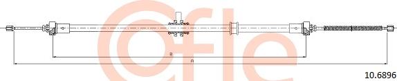 Cofle 10.6896 - Тросик, cтояночный тормоз autospares.lv