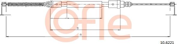 Cofle 10.6221 - Тросик, cтояночный тормоз autospares.lv