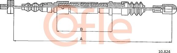 Cofle 10.824 - Тросик, cтояночный тормоз autospares.lv