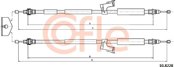 Cofle 10.8228 - Тросик, cтояночный тормоз autospares.lv