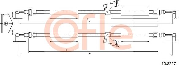 Cofle 10.8227 - Тросик, cтояночный тормоз autospares.lv