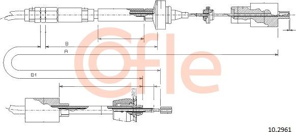 Cofle 92.10.2961 - Трос, управление сцеплением autospares.lv