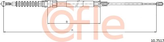 Cofle 10.7517 - Тросик, cтояночный тормоз autospares.lv