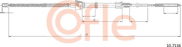 Cofle 10.7136 - Тросик, cтояночный тормоз autospares.lv