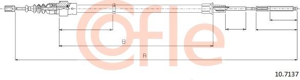 Cofle 10.7137 - Тросик, cтояночный тормоз autospares.lv