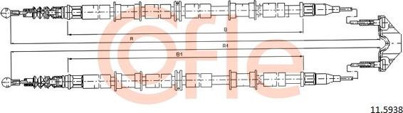 Cofle 11.5938 - Тросик, cтояночный тормоз autospares.lv