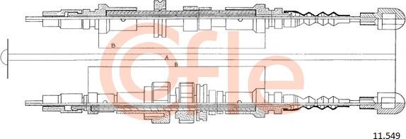 Cofle 11.549 - Тросик, cтояночный тормоз autospares.lv