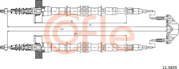 Cofle 11.5859 - Тросик, cтояночный тормоз autospares.lv