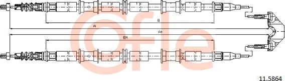 Cofle 92.11.5864 - Тросик, cтояночный тормоз autospares.lv