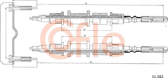 Cofle 11.582 - Тросик, cтояночный тормоз autospares.lv