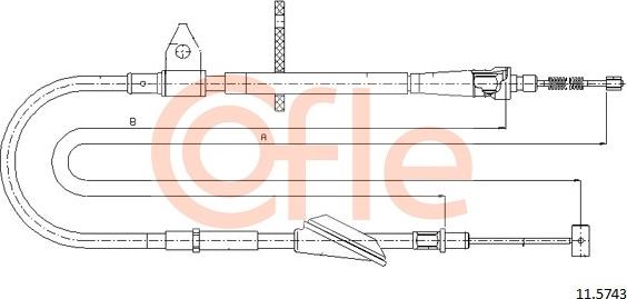 Cofle 11.5743 - Тросик, cтояночный тормоз autospares.lv