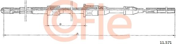 Cofle 11.571 - Тросик, cтояночный тормоз autospares.lv