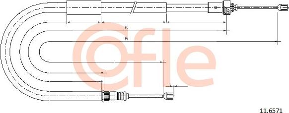 Cofle 11.6571 - Тросик, cтояночный тормоз autospares.lv