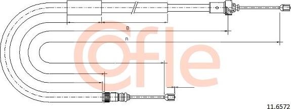 Cofle 11.6572 - Тросик, cтояночный тормоз autospares.lv