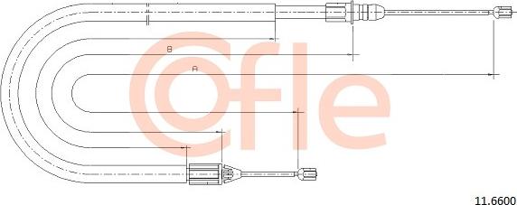 Cofle 11.6600 - Тросик, cтояночный тормоз autospares.lv