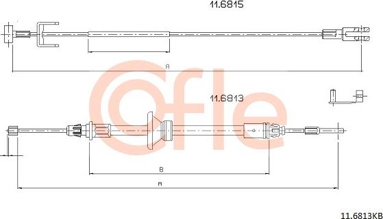 Cofle 11.6813KB - Тросик, cтояночный тормоз autospares.lv