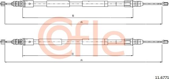 Cofle 11.6771 - Тросик, cтояночный тормоз autospares.lv