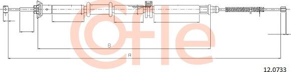 Cofle 12.0733 - Тросик, cтояночный тормоз autospares.lv