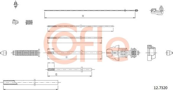 Cofle 12.7320 - Тросик газа autospares.lv