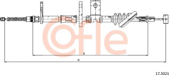 Cofle 17.5021 - Тросик, cтояночный тормоз autospares.lv